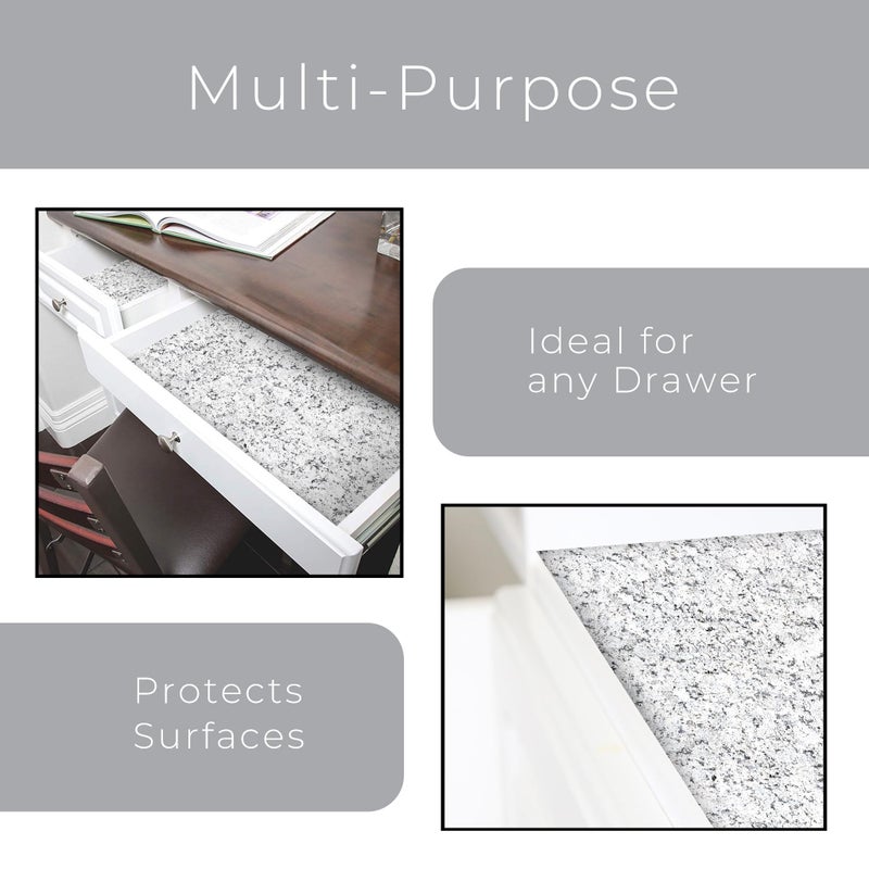 Smart Design Bonded Grip Shelf Liner - 12 Inch x 10 Feet - Non Adhesive, Strong Grip Bottom, Easy Clean Kitchen Drawer, Cabinet, Cupboard Dresser Protector Cover, Non Slip Rubber Mat - Diamond Granite - Image 5